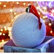 Boule de Noël avec arrière blanc à paillette de 10cm de diamètre