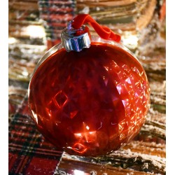 Boule de Noël avec arrière blanc à paillette de 10cm de diamètre